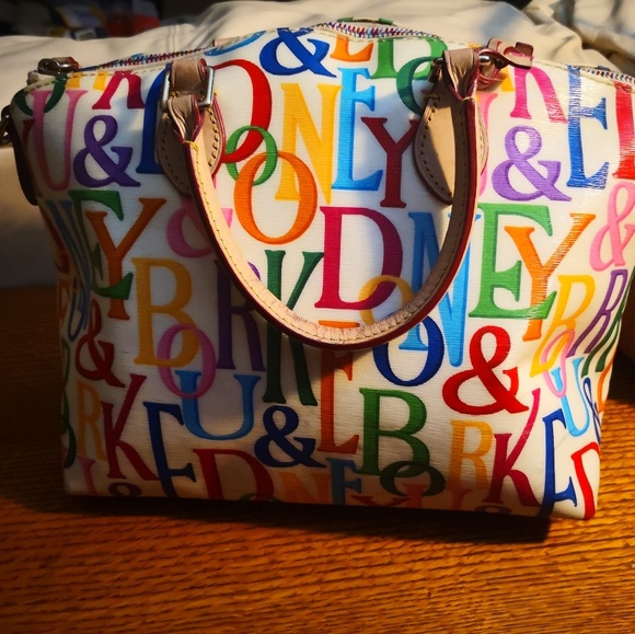 Dooney Monogram bag, rainbow & strap - Picture 5 of 7